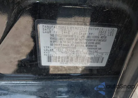 2017 Nissan Sentra S из США, поврежденный, VIN 3N1AB7AP4HY376563